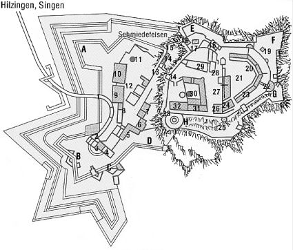 Plan der Festung Hohentwiel